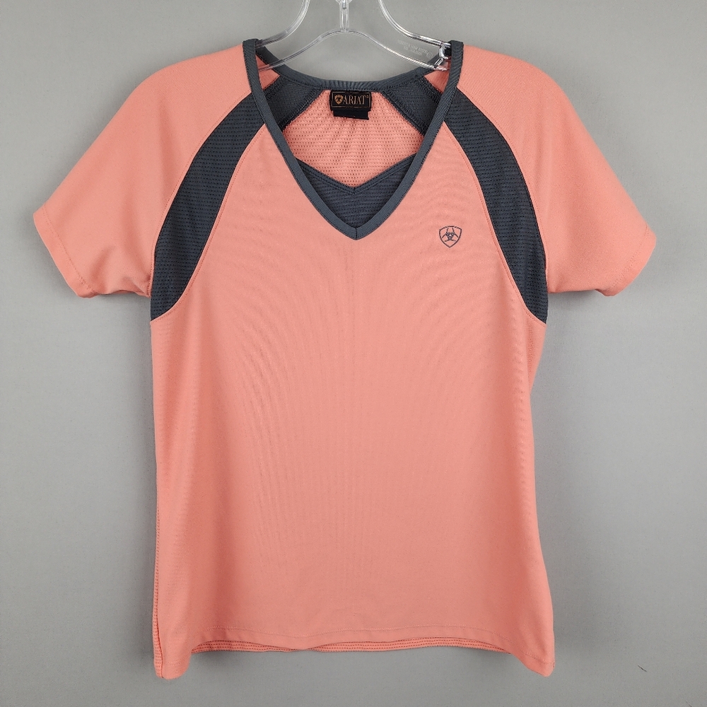 Ariat Shirt - Pink and Gray Athletic Top - Sz Small
